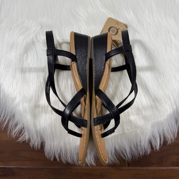 NEW Born Women's Size 7 M Black‎ Leather Sibyl Wedge Comfort Sandals Shoes - Picture 4 of 10